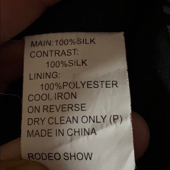 Rodeo Show silk sleeveless blouse top tank size 8 abstract floral ruffle career - Picture 4 of 4